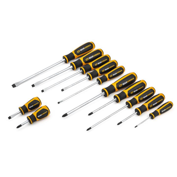 12 Piece Phillips®/Slotted Dual Material Screwdriver Set