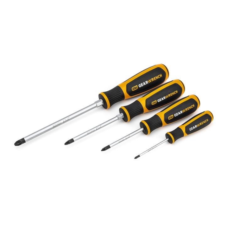 4 Piece Pozidriv® Dual Material Screwdriver Set