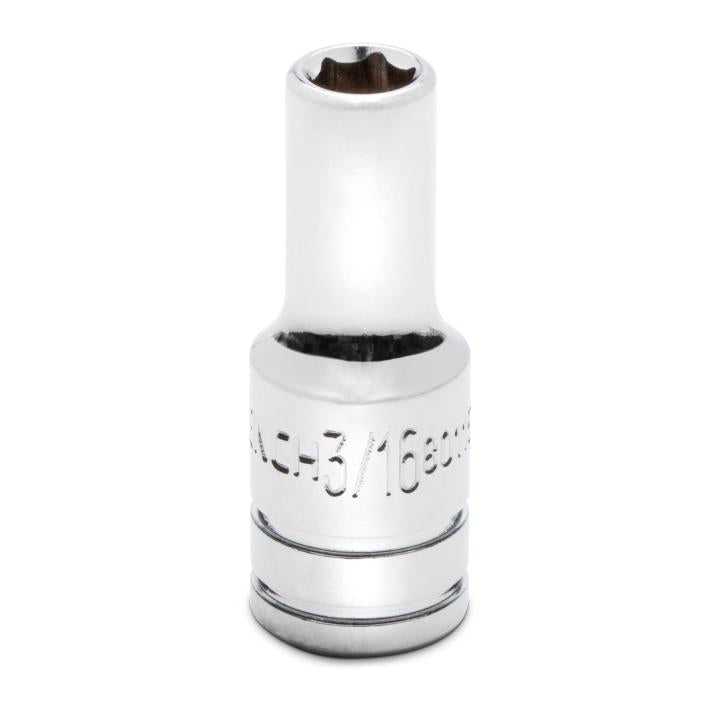 1/4" Drive 6 Point Mid Length SAE Socket 3/16"