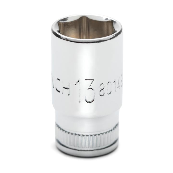 1/4" Drive 6 Point Mid Length Metric Socket 13mm