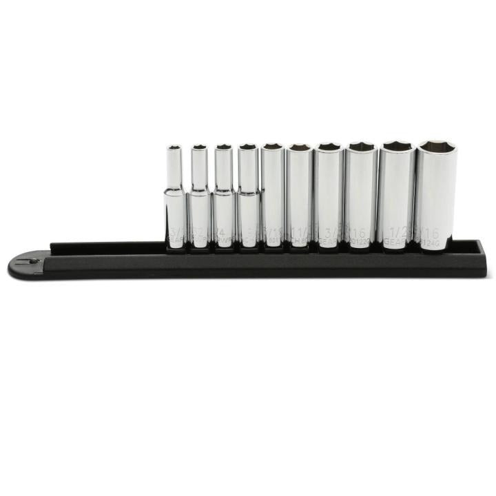10 Piece 1/4" Drive 6 Point Deep SAE Socket Set