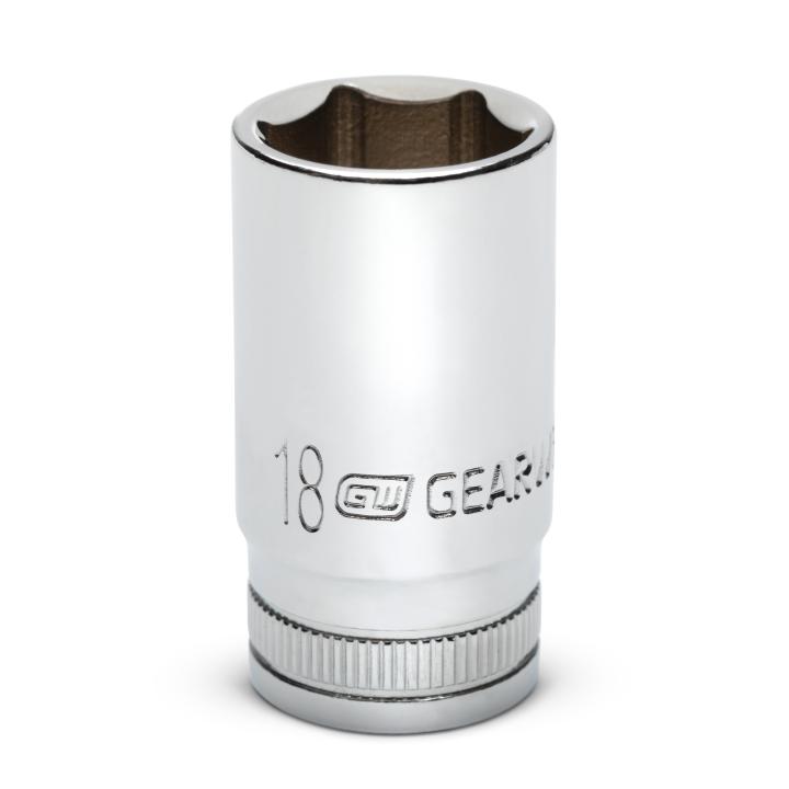 3/8" Drive 6 Point Mid Length Metric Socket 18mm