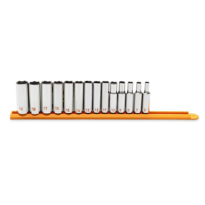 14 Piece 3/8" Drive 6 Point Metric Hi-Viz Deep Socket Set