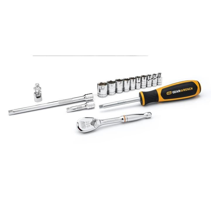 15 Piece 1/4" Drive 6 Point Standard SAE Mechanics Tool Set