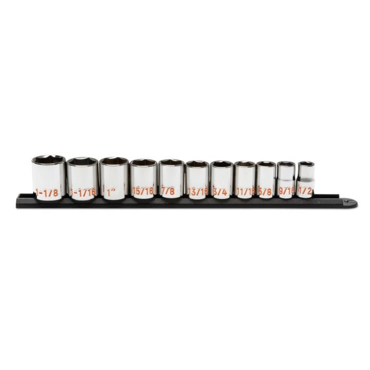11 Piece 1/2" Drive 6 Point SAE Hi-Viz Socket Set