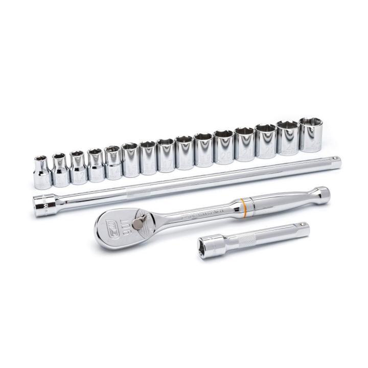 18 Piece 1/2" Drive 6 Point Standard Metric Mechanics Tool Set