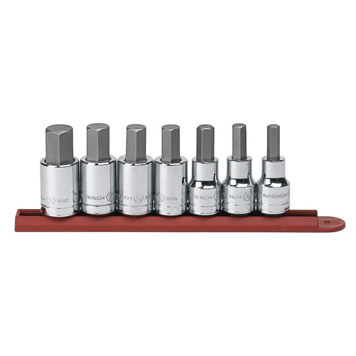 7 Piece 1/2" Drive Hex Bit SAE Socket Set