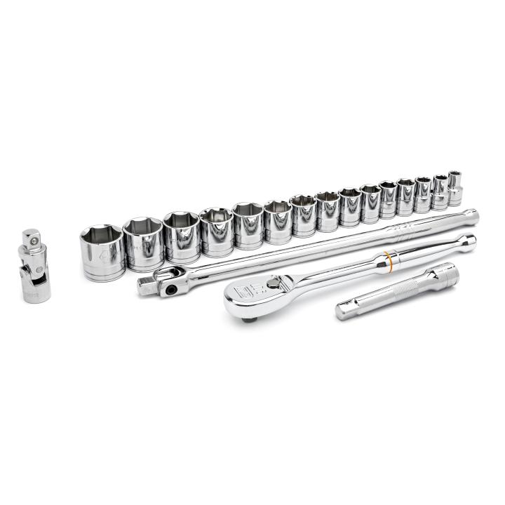 19 Piece 1/2" Drive 6 Point Standard SAE Mechanics Tool Set