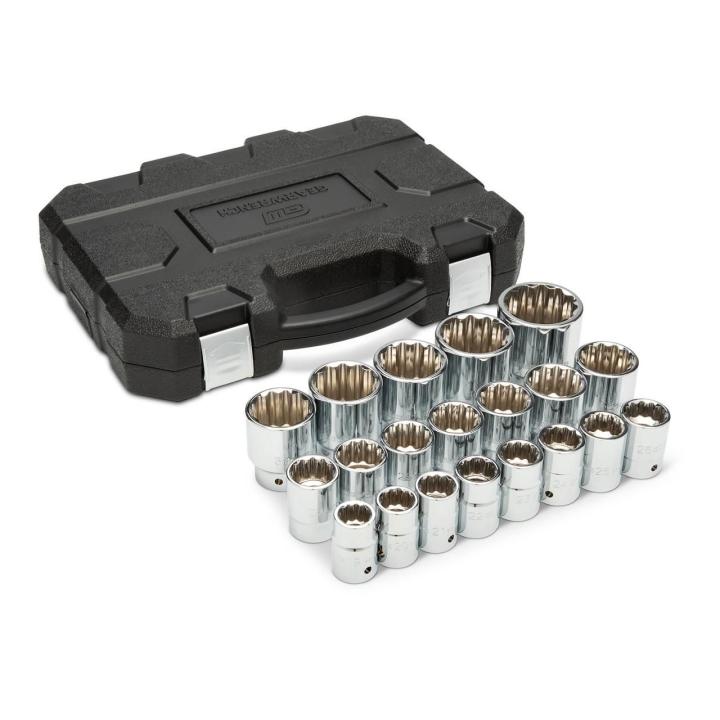 20 Piece 3/4" Drive 12 Point Metric Standard Length Socket Set