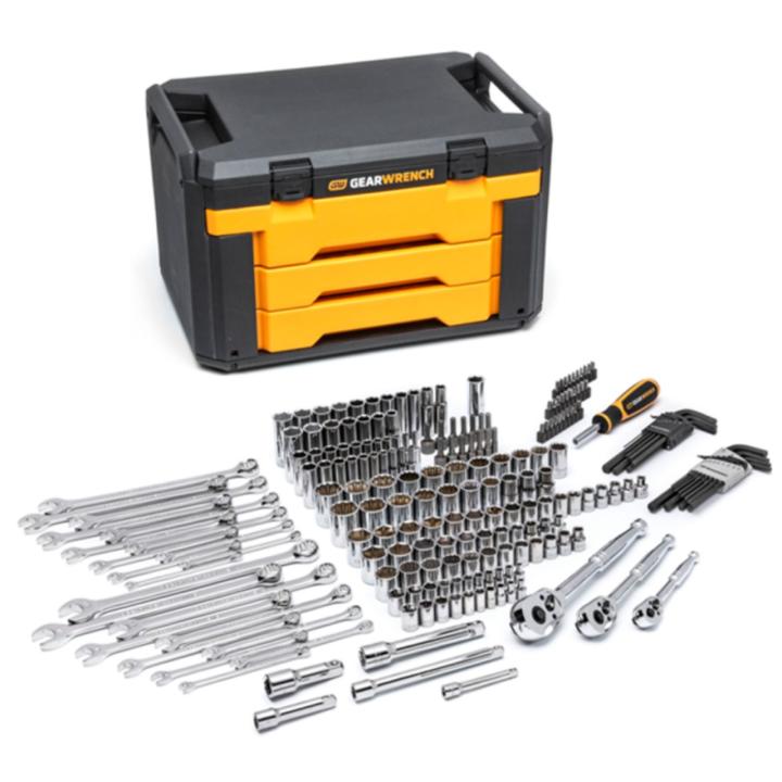 219 Piece Mechanics Tool Set in 3 Drawer Storage Box