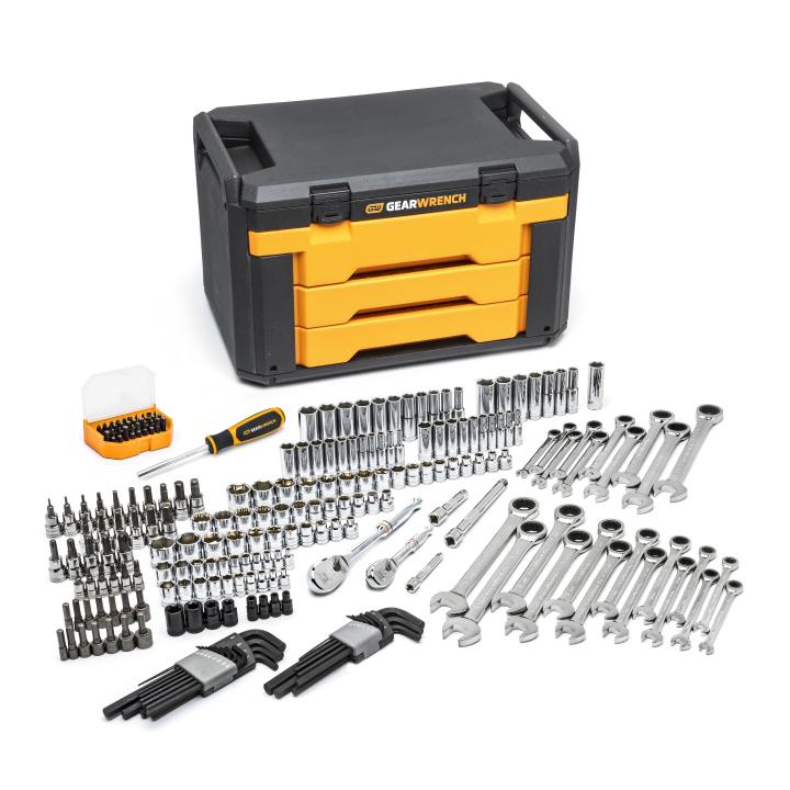 232 Piece Mechanics Tool Set in 3 Drawer Storage Box