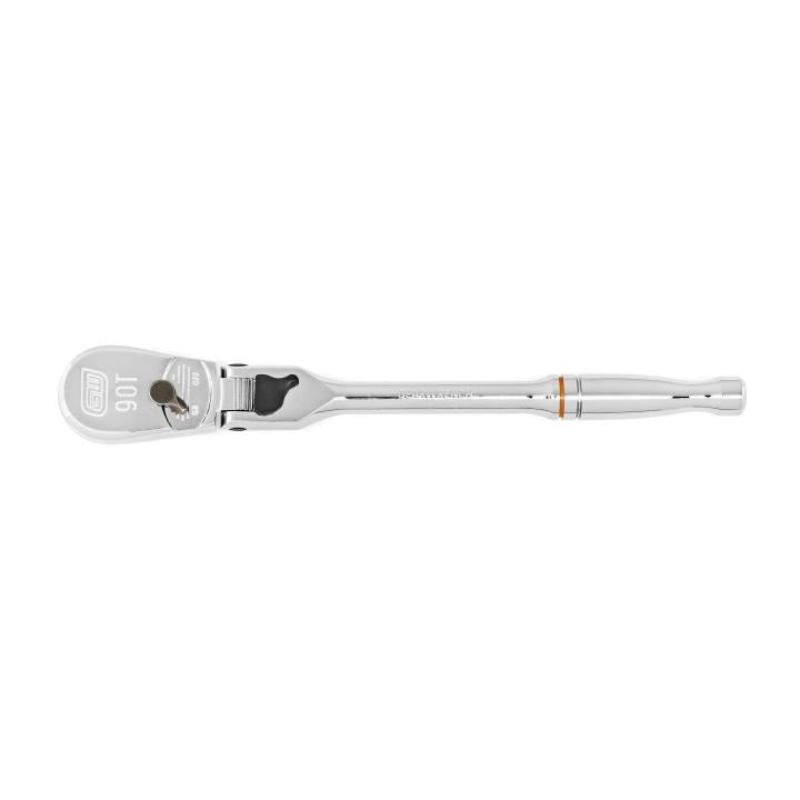 1/4" Drive 90-Tooth Locking Flex Head Teardrop Ratchet 7"