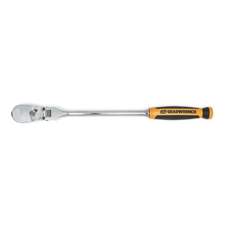 3/8" Drive 90-Tooth Dual Material Flex Head Teardrop Ratchet 13"