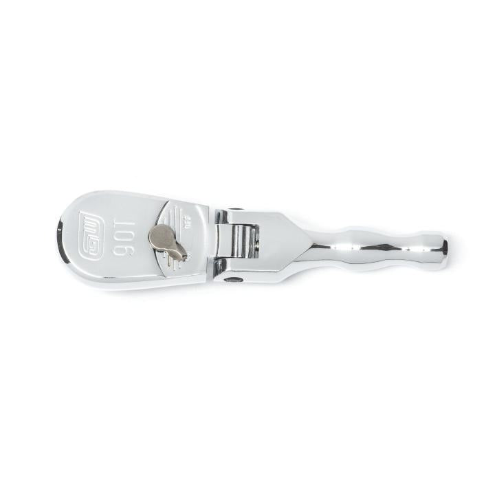 3/8" Drive 90-Tooth Stubby Flex Head Teardrop Ratchet 5"