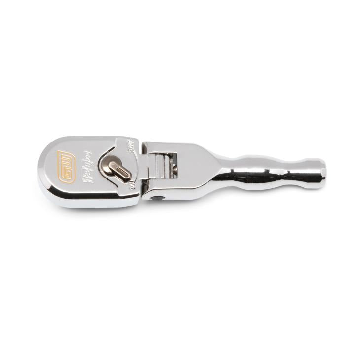 3/8" Drive 120XP™ Full Polish Chrome Stubby Flex Head Teardrop Ratchet 4-3/4"