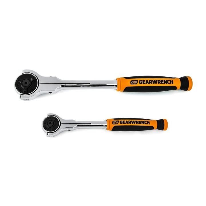 2 Piece 1/4" & 3/8" Drive 72-Tooth Dual Material Roto Ratchet Set