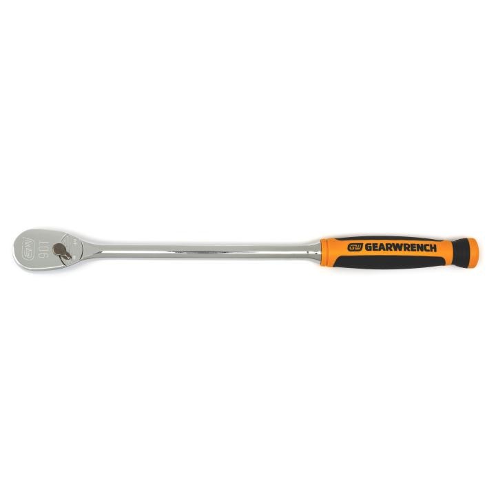 3/8" Drive 90-Tooth Long Handle Dual Material Teardrop Ratchet 13"