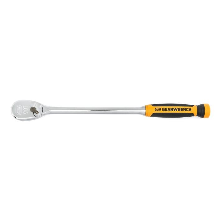 1/2" Drive 90-Tooth Long Handle Dual Material Teardrop Ratchet 16-1/2"
