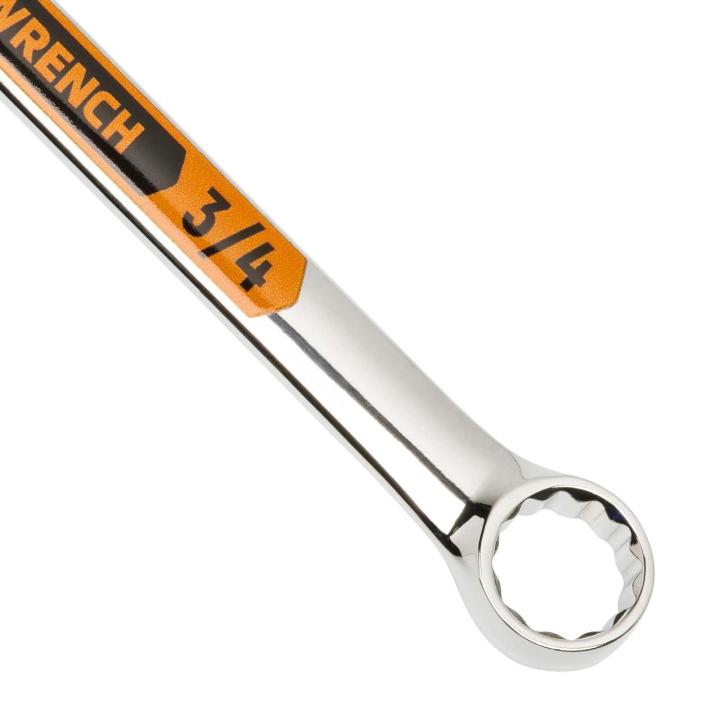7 Piece 12 Point SAE Hi-Viz Long Pattern Combination Wrench Set with Tool Roll