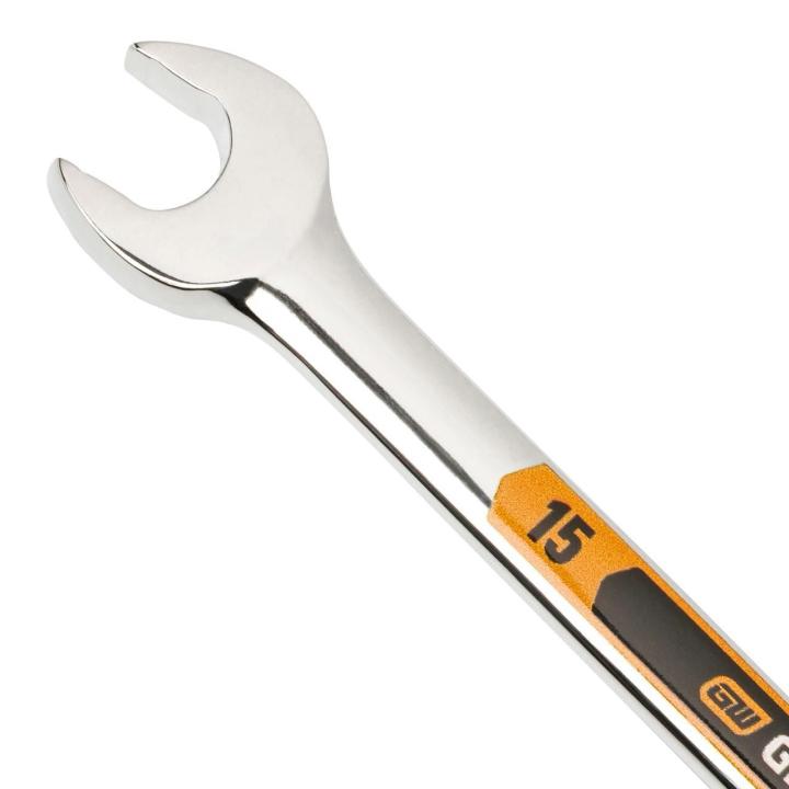 9 Piece 12 Point Metric Hi-Viz Long Pattern Combination Wrench Set with Tool Roll