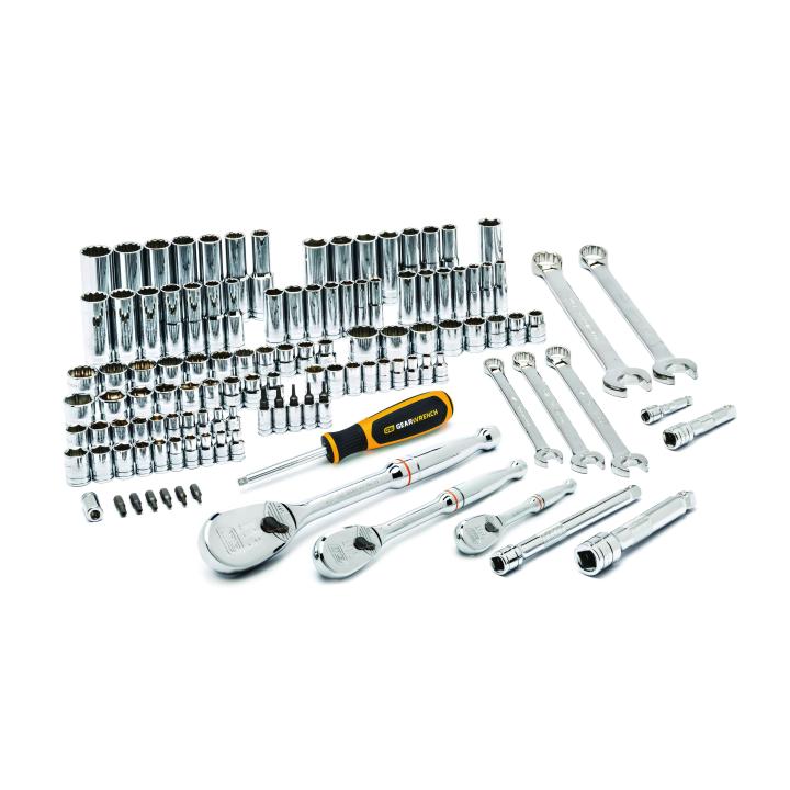 118 Piece 1/4", 3/8" & 1/2" Drive 6 & 12 Point Standard and Deep SAE/Metric Mechanics Tool Set