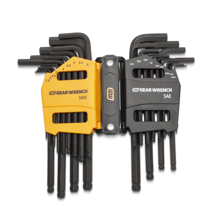 26 Piece SAE/Metric Ball End Long Arm Hex Key Set