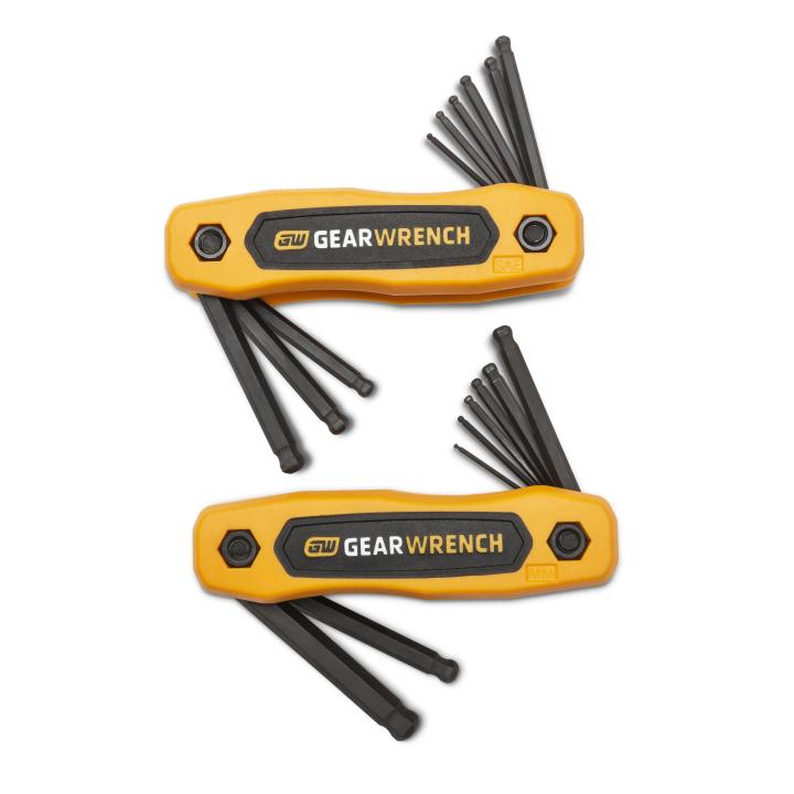 17 Piece SAE/Metric Ball End Folding Hex Key Set
