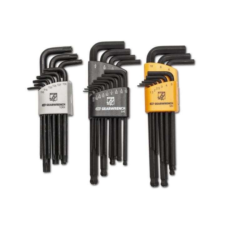31 Piece Magnetic Long Ball End SAE/Metric/Torx® Hex Key Set