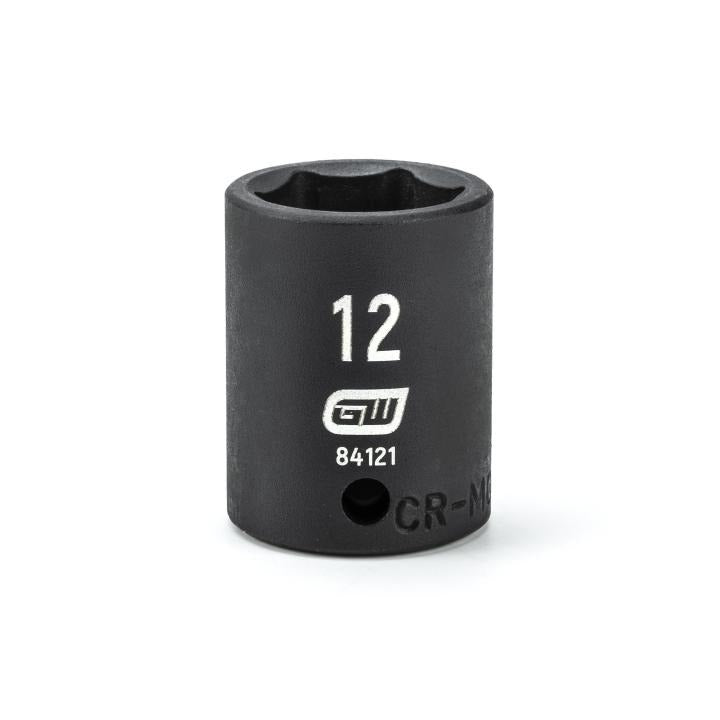 1/4" Drive 6 Point Standard Impact Metric Socket 12mm