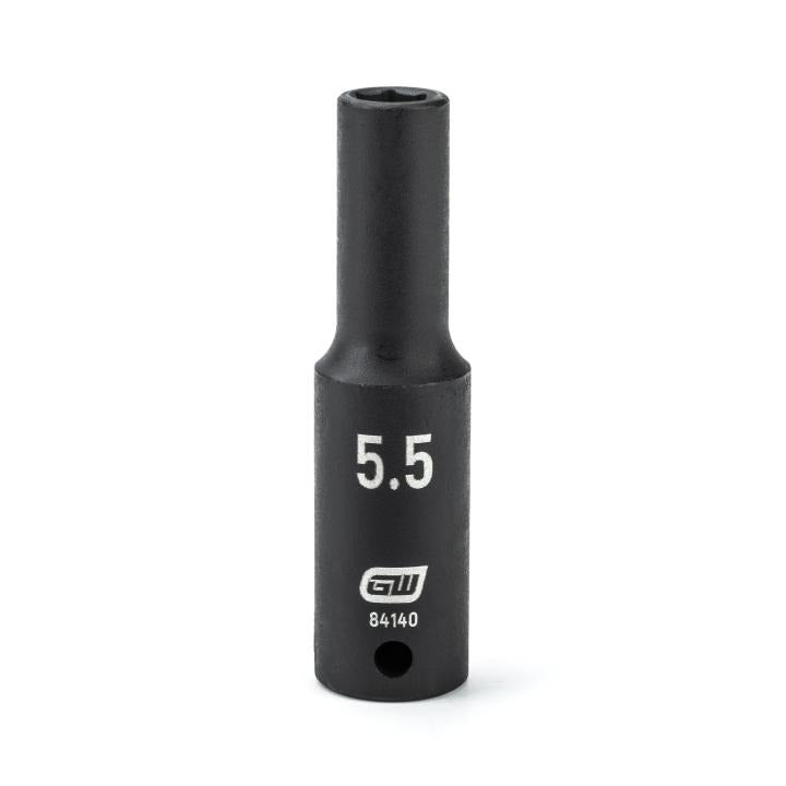 1/4" Drive 6 Point Deep Impact Metric Socket 5.5mm