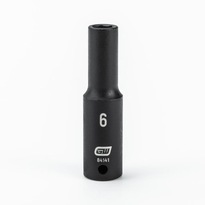1/4" Drive 6 Point Deep Impact Metric Socket 6mm