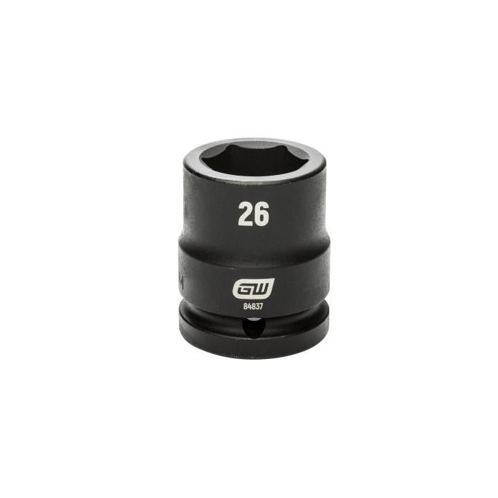3/4" Drive 6 Point Standard Impact Metric Socket 26mm