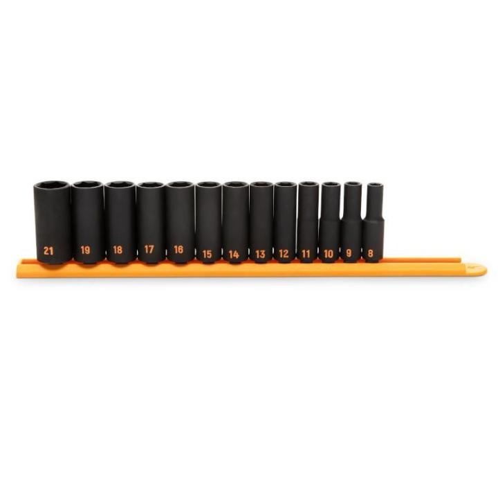 13 Piece 3/8" Drive 6 Point Metric Hi-Viz Deep Impact Socket Set