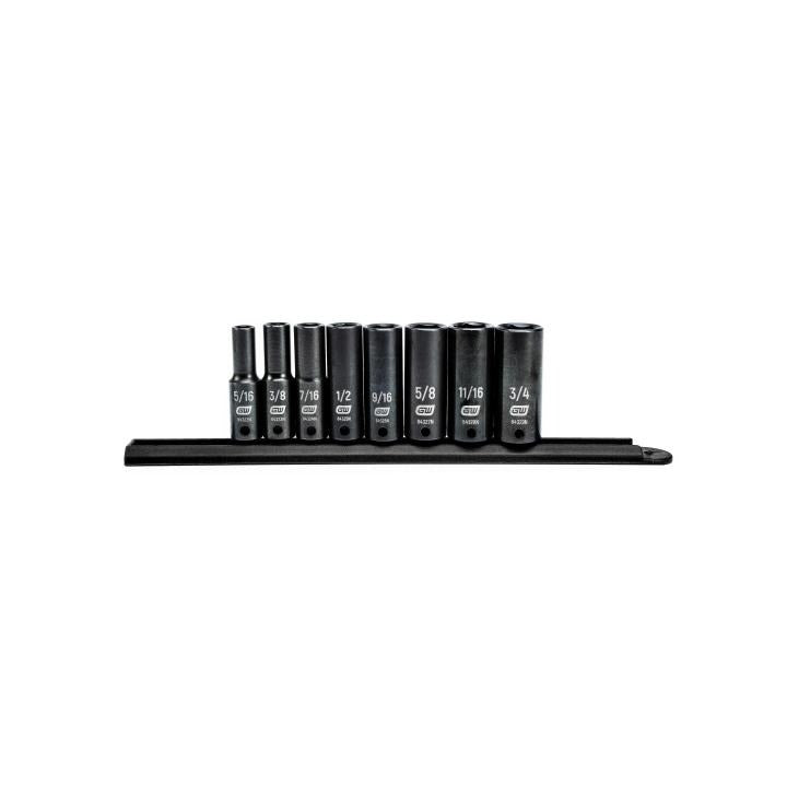 8 Piece 3/8" Drive 6 Point Deep Impact SAE Socket Set