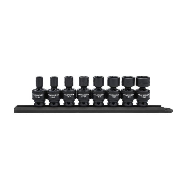 8 Piece 3/8" Drive 6 Point Standard Universal Impact SAE Socket Set