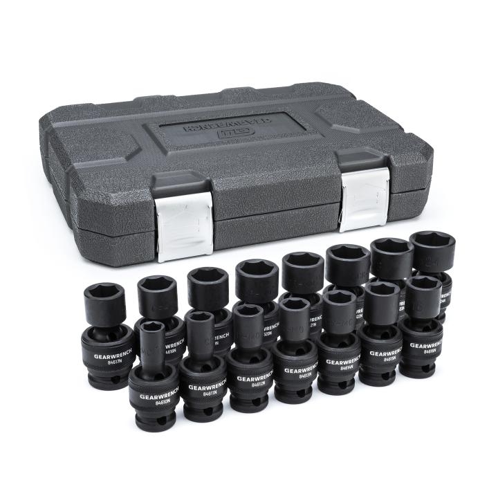 15 Piece 1/2" Drive 6 Point Standard Universal Impact Metric Socket Set