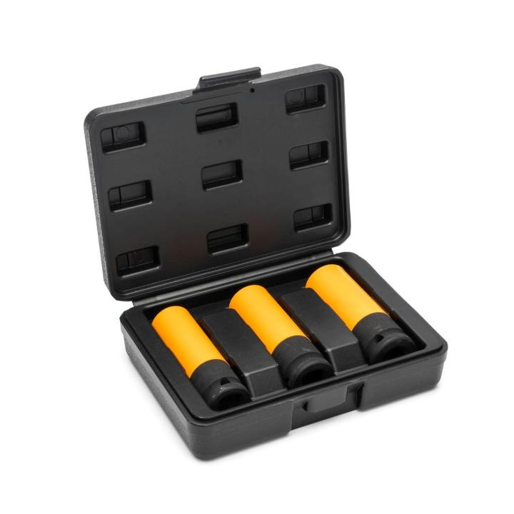 3 Piece 1/2" Drive High-Strength Wheel Protector Impact Metric Socket Set