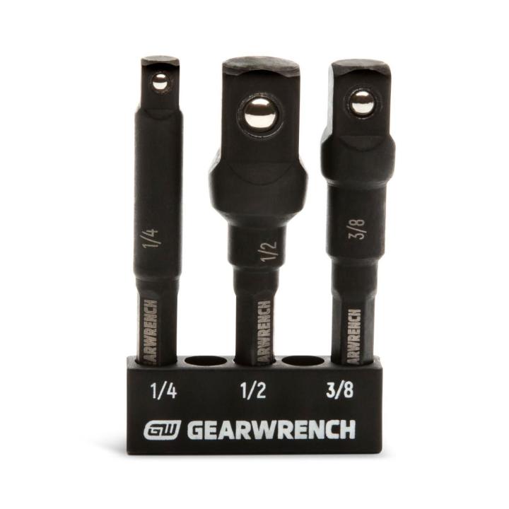 3 Piece 1/4" x 2-1/2" Hex Impact Adapter Set