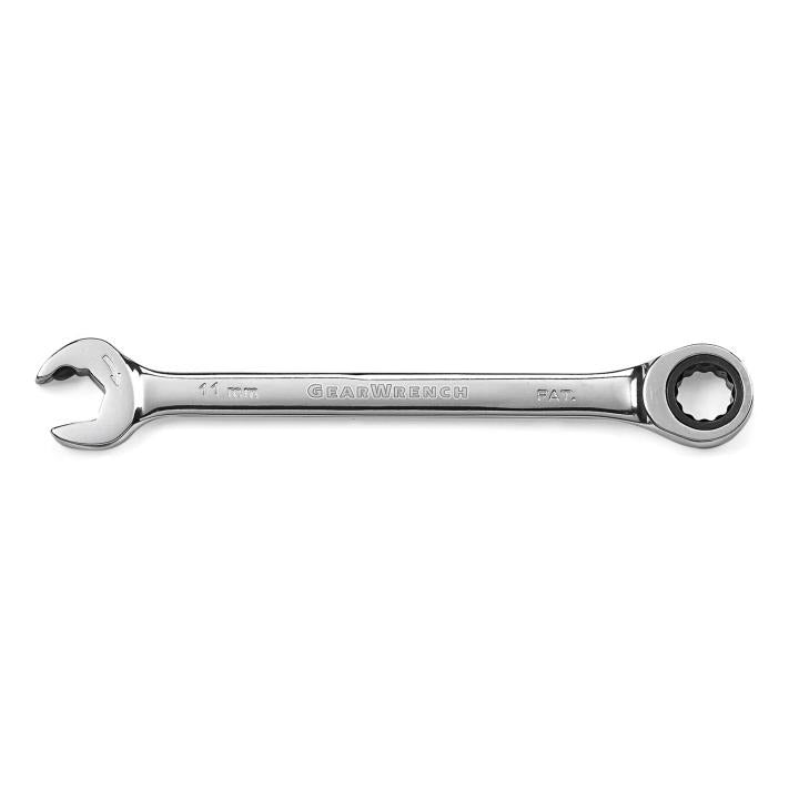 11mm 72-Tooth 12 Point Open End Ratcheting Combination Wrench