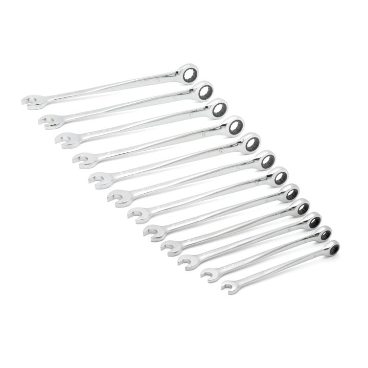 12 Piece 72-Tooth 12 Point XL X-Beam™ Ratcheting Combination Metric Wrench Set