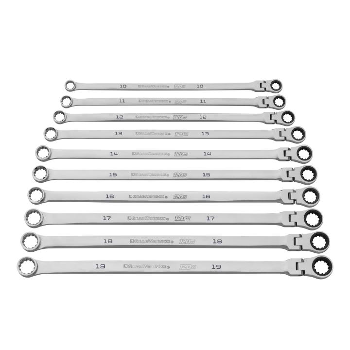 10 Piece 120XP™ Universal Spline XL Flex Head GearBox™ Ratcheting Metric Wrench Set