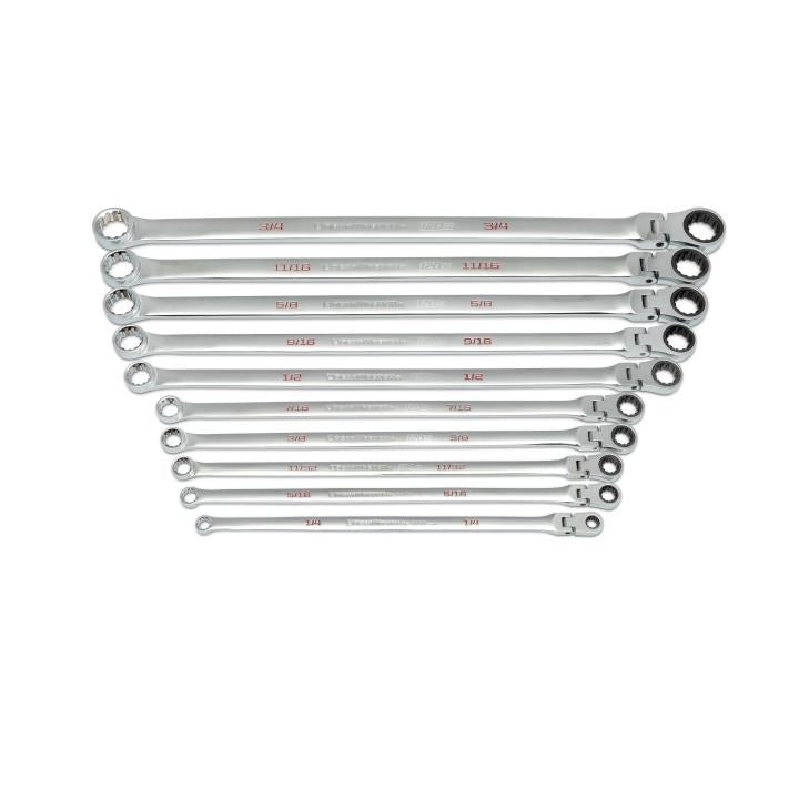 10 Piece 120XP™ Universal Spline XL Flex Head GearBox™ Ratcheting SAE Wrench Set