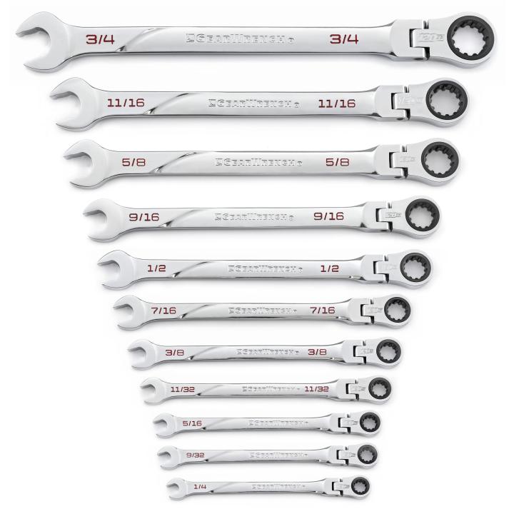 11 Piece 120XP™ Universal Spline XL Flex Head Ratcheting Combination SAE Wrench Set