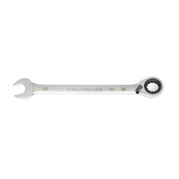 24mm 90-Tooth 12 Point Reversible Ratcheting Wrench