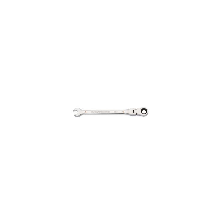 9mm 90-Tooth 12 Point Flex Head Ratcheting Combination Wrench