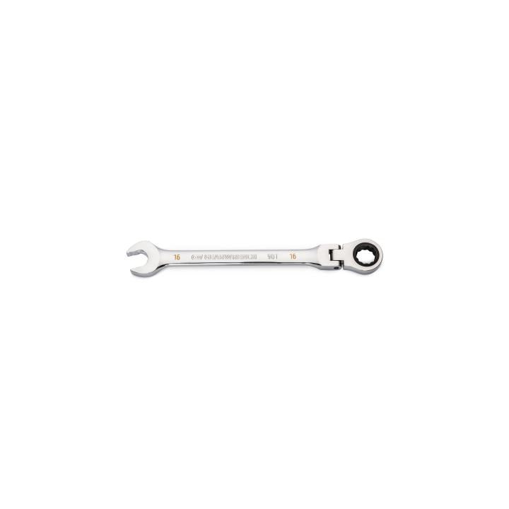 16mm 90-Tooth 12 Point Flex Head Ratcheting Combination Wrench