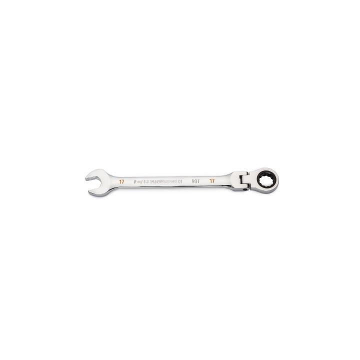 17mm 90-Tooth 12 Point Flex Head Ratcheting Combination Wrench