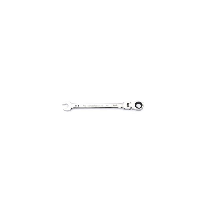 7/16" 90-Tooth 12 Point Flex Head Ratcheting Combination Wrench