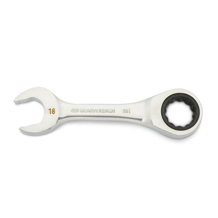 18mm 90-Tooth 12 Point Stubby Combination Ratcheting Wrench