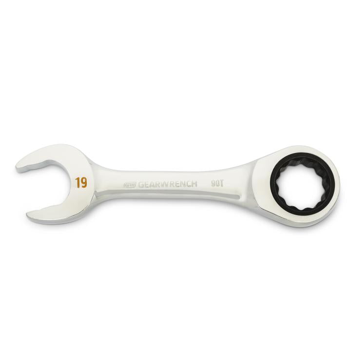 19mm 90-Tooth 12 Point Stubby Combination Ratcheting Wrench